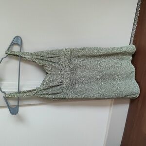 Abercrombie and Fitch green and white polka dot mini dress size small petite